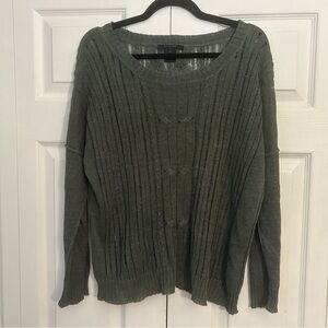 Scoop NYC Green Cotton Pullover Cozy Knit Sweater Medium